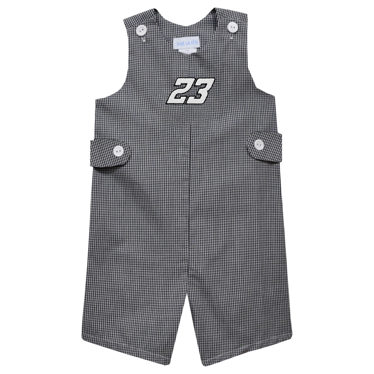 Bubba Wallace Vive La Fete Gingham Jon Jon Romper - Black