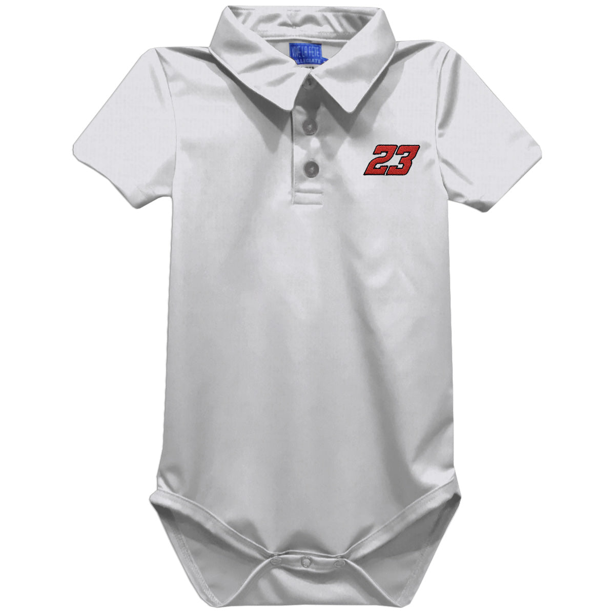 Bubba Wallace Vive La Fete Solid Polo Bodysuit - White