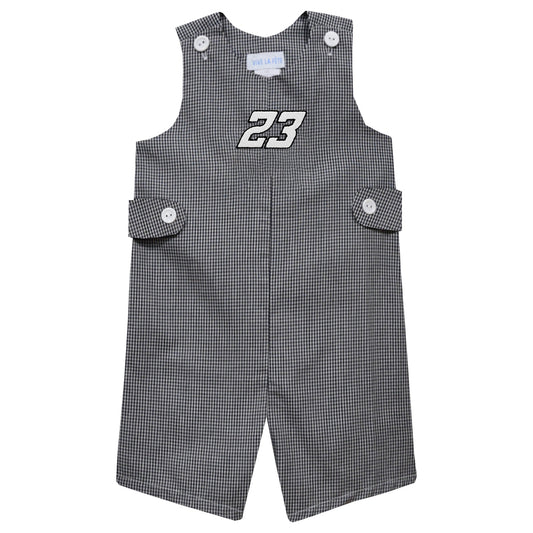 Bubba Wallace Vive La Fete Gingham Jon Jon Romper - Black