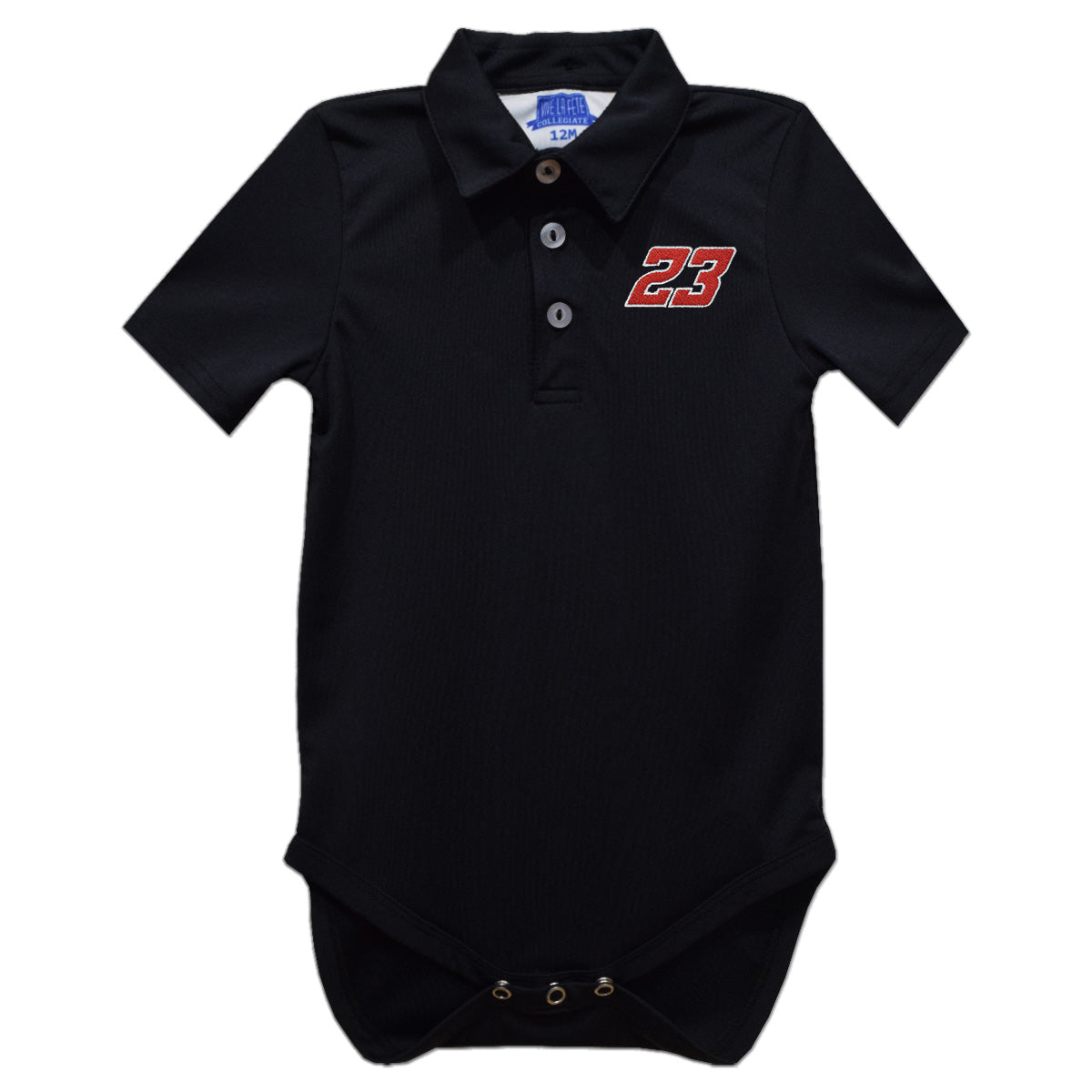 Bubba Wallace Vive La Fete Vive La Fete Solid Polo Bodysuit - Black