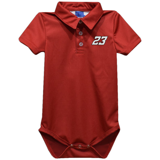 Bubba Wallace Vive La Fete Solid Polo Bodysuit - Red