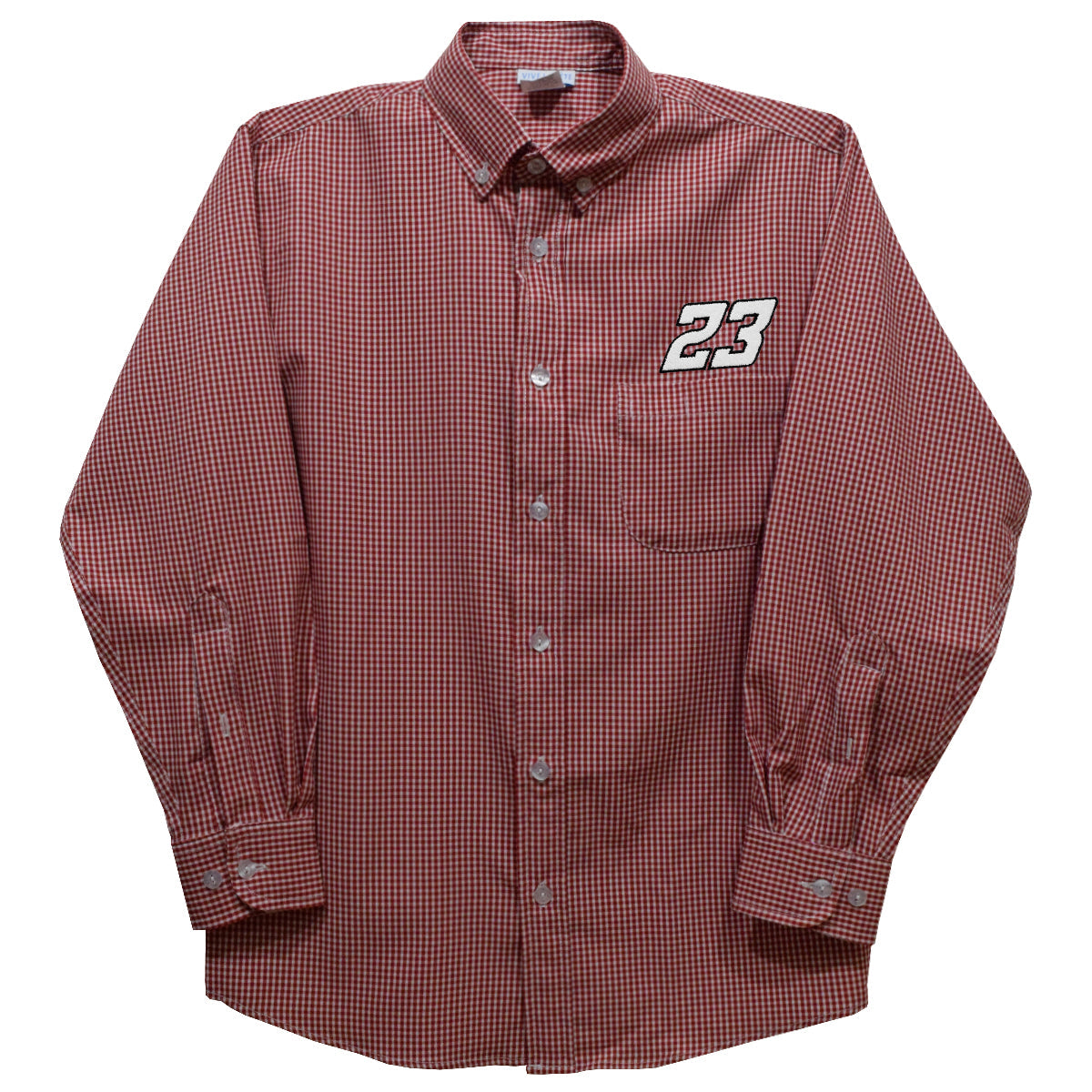 Bubba Wallace Vive La Fete Gingham Button Down Long Sleeve Shirt - Red